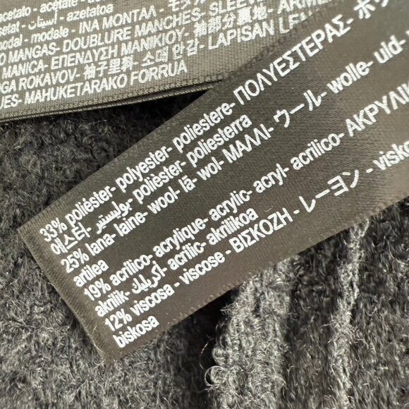 NEW Massimo Dutti Textured Cropped Jacket with Pockets Black Tweed Sz S - Picture 11 of 12